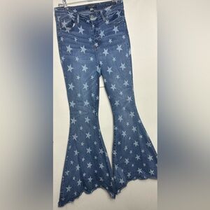 Judy Blue Star-Print Flared Jeans